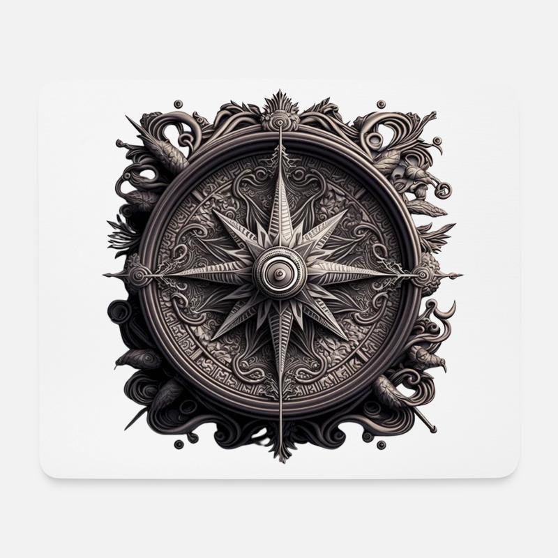cooles Wikinger Ornament - Mousepad (Querformat) - Weiß