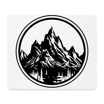Berge Natur Silhouette Kreis - Mousepad (Querformat) - Weiß - Vorne
