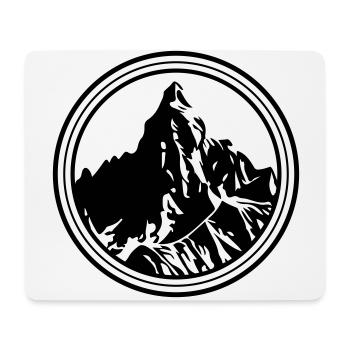 Berge Symbol Silhouette Kreis - Mousepad (Querformat) - Weiß - Vorne