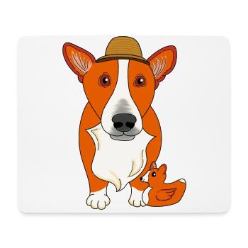 Gallois Corgi Holiday Mignon Furry Nose Doglove Dog - Tapis de souris (format paysage) - blanc - Devant