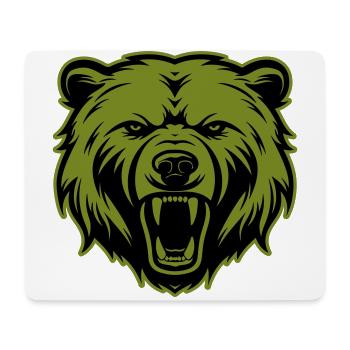 Bär Grizzly Kopf Silhouette - Mousepad (Querformat) - Weiß - Vorne