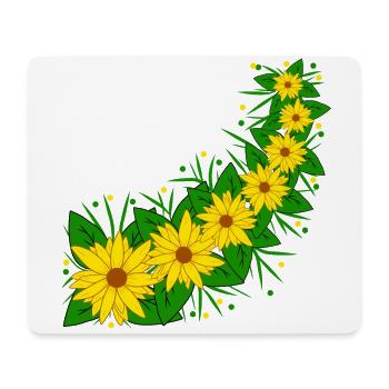 Sonnenblumen Blumenranke gelb Sonnenblumenmuster - Mousepad (Querformat) - Weiß - Vorne
