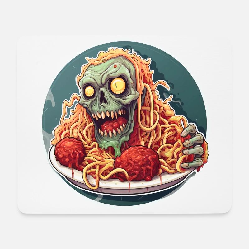 Eine Creepy Pasta mit Zombie an Halloween - Mousepad (Querformat) - Weiß