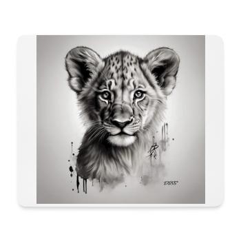Lion cub art sketch - Mouse Pad (horizontal) - white - Front