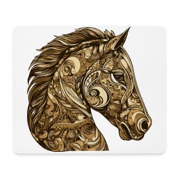 Horse Head Animal - Mouse Pad (horizontal) - white - Front