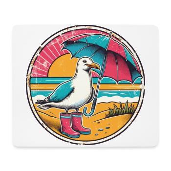 Colorful Pop Art Seagull Wellington Boots and Umbrella - Mouse Pad (horizontal) - white - Front