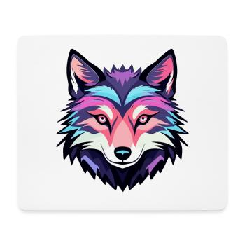 Dessin de loup - Tapis de souris (format paysage) - blanc - Devant