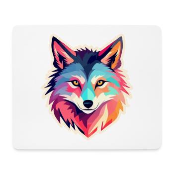 Dessin de loup - Tapis de souris (format paysage) - blanc - Devant
