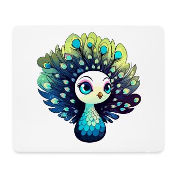 Peacock Bird Drawing - Mouse Pad (horizontal) - white - Front