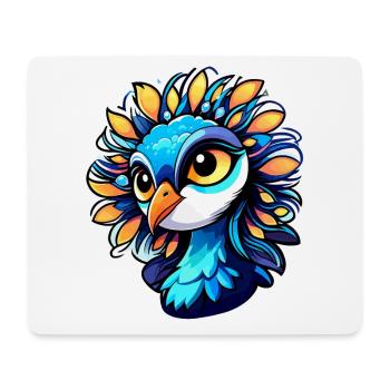 Peacock Bird Drawing - Mouse Pad (horizontal) - white - Front