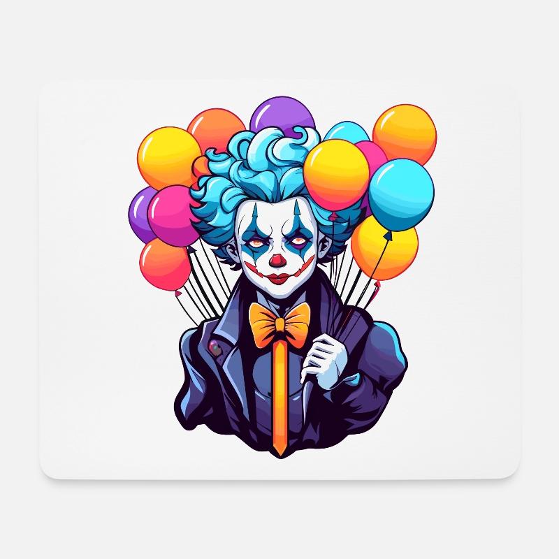 Clown Zeichnung - Mousepad (Querformat) - Weiß