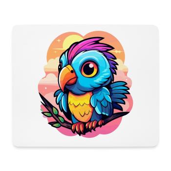 Papagei Vogel Illustration - Mousepad (Querformat) - Weiß - Vorne