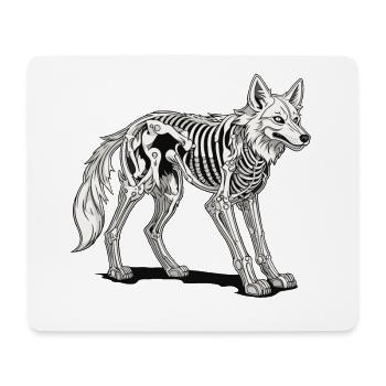 Illustration de squelette de loup - Tapis de souris (format paysage) - blanc - Devant