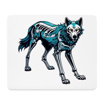 Illustration de squelette de loup - Tapis de souris (format paysage) - blanc - Devant