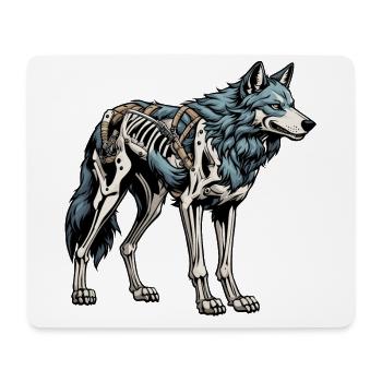 Illustration de squelette de loup - Tapis de souris (format paysage) - blanc - Devant