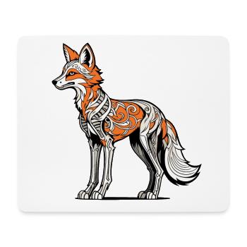 Fuchs Skelett Illustration - Mousepad (Querformat) - Weiß - Vorne