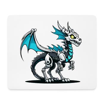 Cute Dragon Skeleton Illustration - Mouse Pad (horizontal) - white - Front