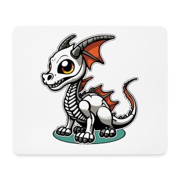 Cute Dragon Skeleton Illustration - Mouse Pad (horizontal) - white - Front