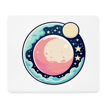 Moon Landscape Illustration - Mouse Pad (horizontal) - white - Front