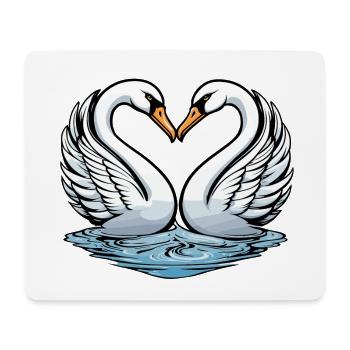 Illustration de la Saint-Valentin cygne - Tapis de souris (format paysage) - blanc - Devant