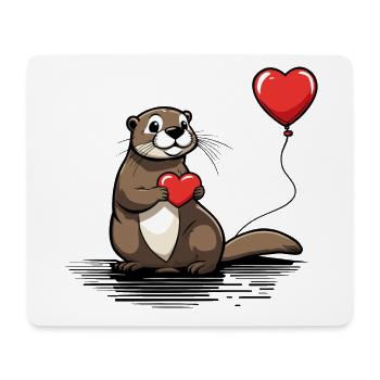 Otter Heart - Valentine's Day - Mouse Pad (horizontal) - white - Front