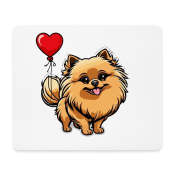 Zwergspitz Herz - Valentinstag - Mousepad (Querformat) - Weiß - Vorne
