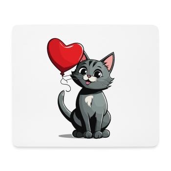 Cat Heart - Valentine's Day - Mouse Pad (horizontal) - white - Front