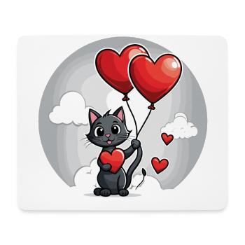 Cat Heart - Valentine's Day - Mouse Pad (horizontal) - white - Front
