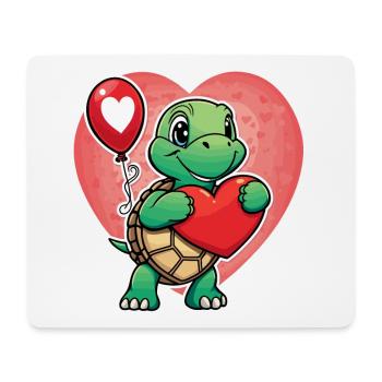 Schildkröte Herz - Valentinstag - Mousepad (Querformat) - Weiß - Vorne