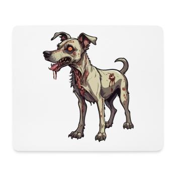 Illustration de chien zombie - Tapis de souris (format paysage) - blanc - Devant