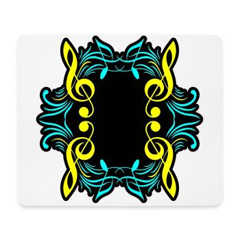 Clé de symbole de notes de musique - Tapis de souris (format paysage) - blanc - Devant