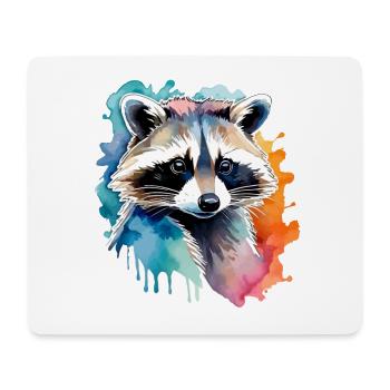 Illustration aquarelle de raton laveur - Tapis de souris (format paysage) - blanc - Devant