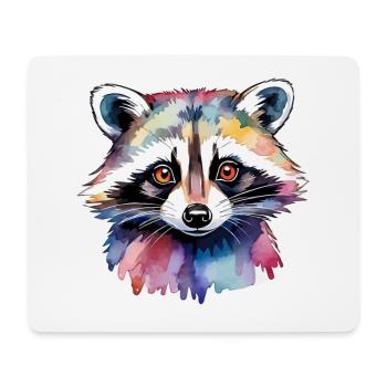 Illustration aquarelle de raton laveur - Tapis de souris (format paysage) - blanc - Devant