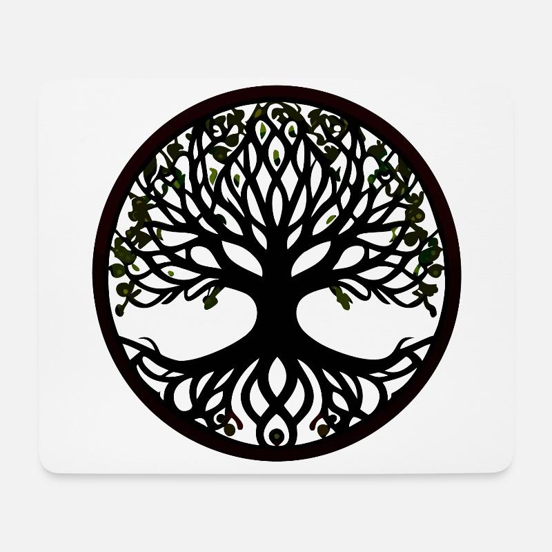 Baum des Lebens - Keltischer Stil - Mousepad (Querformat) - Weiß