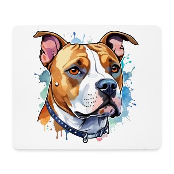 American Staffordshire Terrier Watercolors - Mouse Pad (horizontal) - white - Front