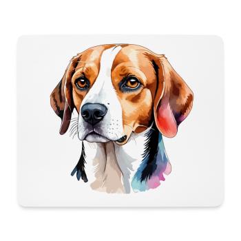 Beagle Wasserfarben - Mousepad (Querformat) - Weiß - Vorne