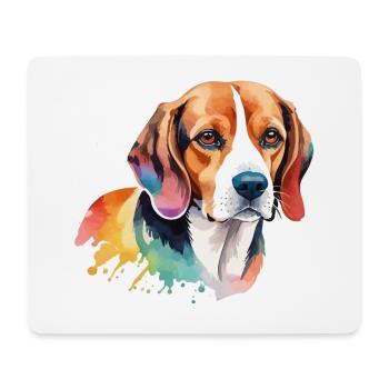 Beagle Wasserfarben - Mousepad (Querformat) - Weiß - Vorne