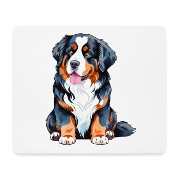 Berner Sennenhund Wasserfarben - Mousepad (Querformat) - Weiß - Vorne
