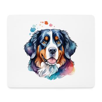 Berner Sennenhund Wasserfarben - Mousepad (Querformat) - Weiß - Vorne
