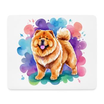 Chow Chow Wasserfarben - Mousepad (Querformat) - Weiß - Vorne