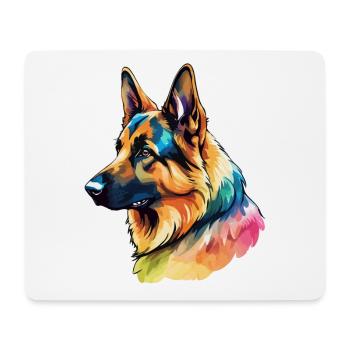 Deutscher Schäferhund Wasserfarben - Mousepad (Querformat) - Weiß - Vorne