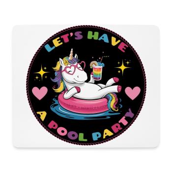 Einhorn Pool Party - Mousepad (Querformat) - Weiß - Vorne