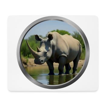 Rhinoceros Animal - Mouse Pad (horizontal) - white - Front