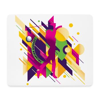 Golf & Kunst ⛳ Abstrakte Golferin in Pink - Mousepad (Querformat) - Weiß - Vorne