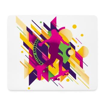Abstrakt auf Skate – Frauenpower 💥 - Mousepad (Querformat) - Weiß - Vorne