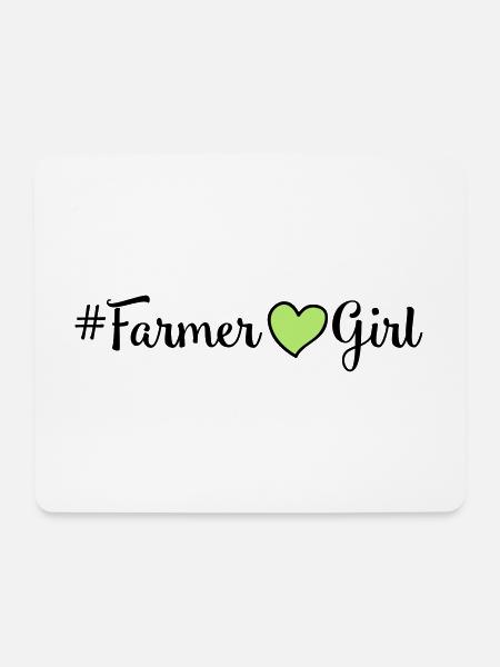 landwirtin herz mädchen spruch bäuerin - Mousepad (Querformat) - Weiß