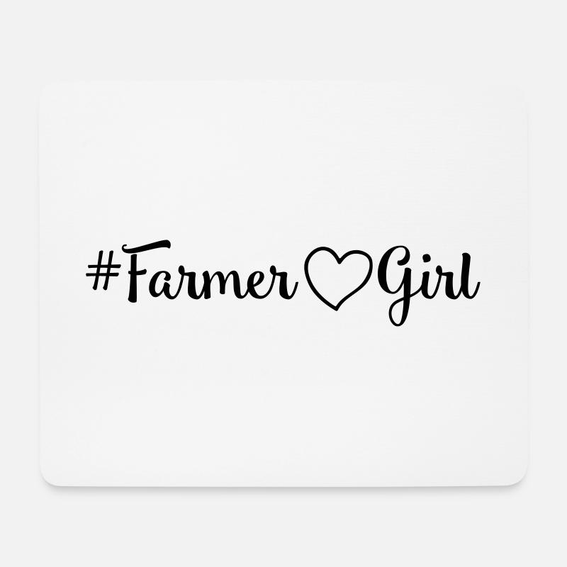 landwirtin herz mädchen spruch bäuerin - Mousepad (Querformat) - Weiß