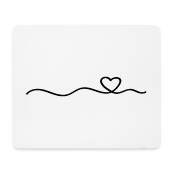 coeur ligne symbole petit coeur - Tapis de souris (format paysage) - blanc - Devant