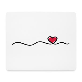 coeur ligne symbole coeur amour - Tapis de souris (format paysage) - blanc - Devant