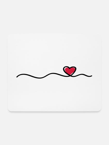 herz linie symbol herzchen liebe - Mousepad (Querformat) - Weiß